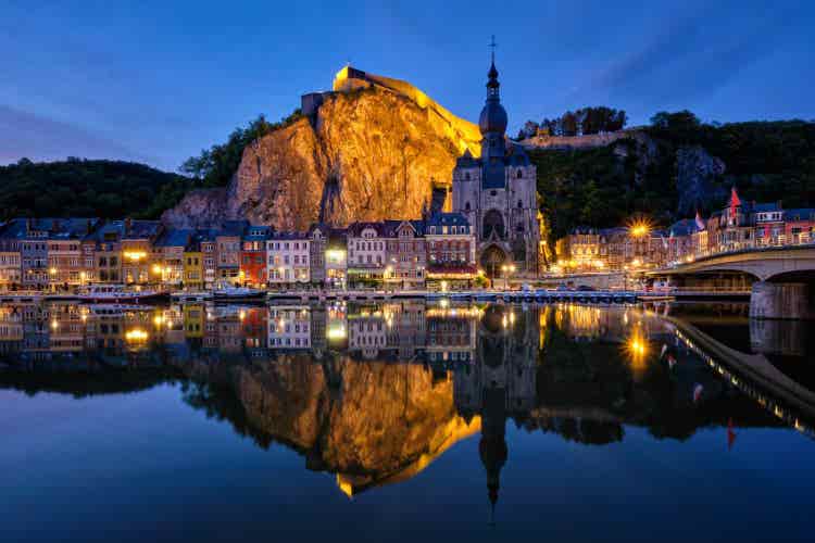 night view of dinant town