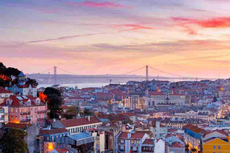 Lisbon. Aerial View Of The City.