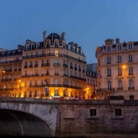 Residential buildings in Paris from Sena river