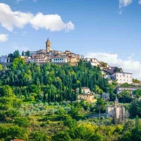 Trevi picturesque village on the hill.
