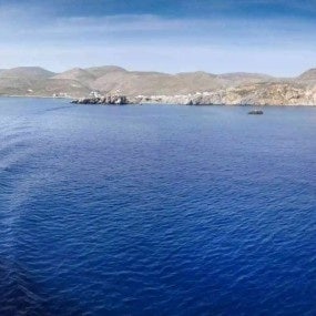 Scenic View Of Sea And Mountain Milos Island Greece